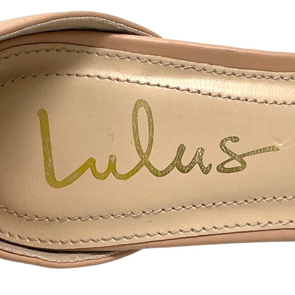 Lulus Harper Womens 5.5 Nude Faux Leather Ankle Strap Block Heel Sandals Strappy - Picture 7 of 16